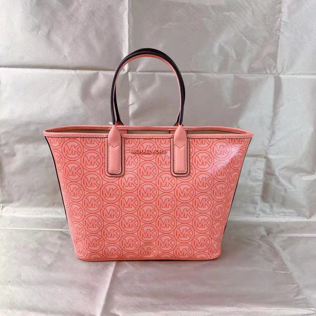 MICHAEL KORS 35H1T2JT1C Jodie Small Logo Jacquard Tote Bag In Sherbert MICHAEL KORS 35H1T2JT1C Jodie Small Logo Jacquard Tote Bag In Sherbert